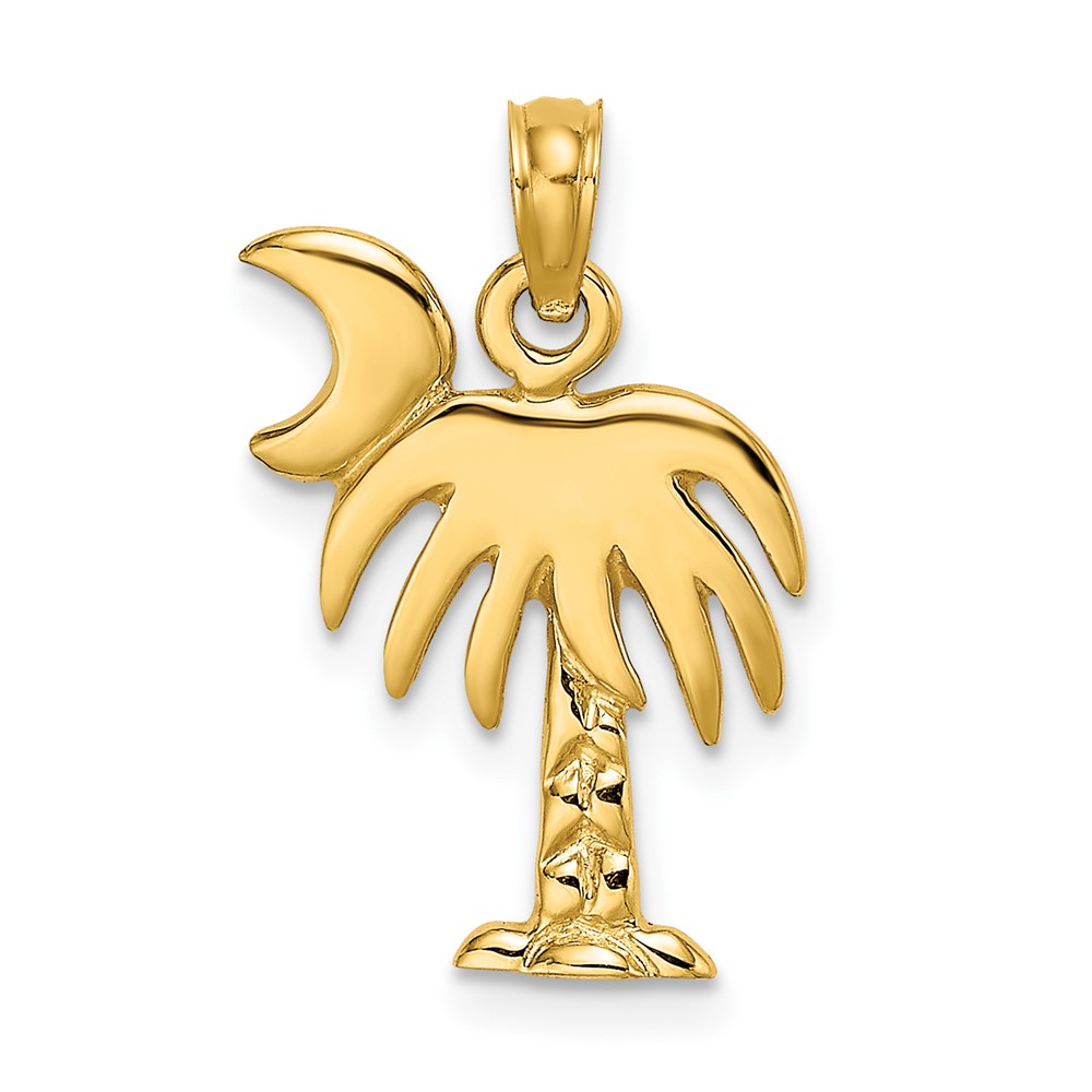 10K Polished Charleston Palm Tree Charm (10K8059)