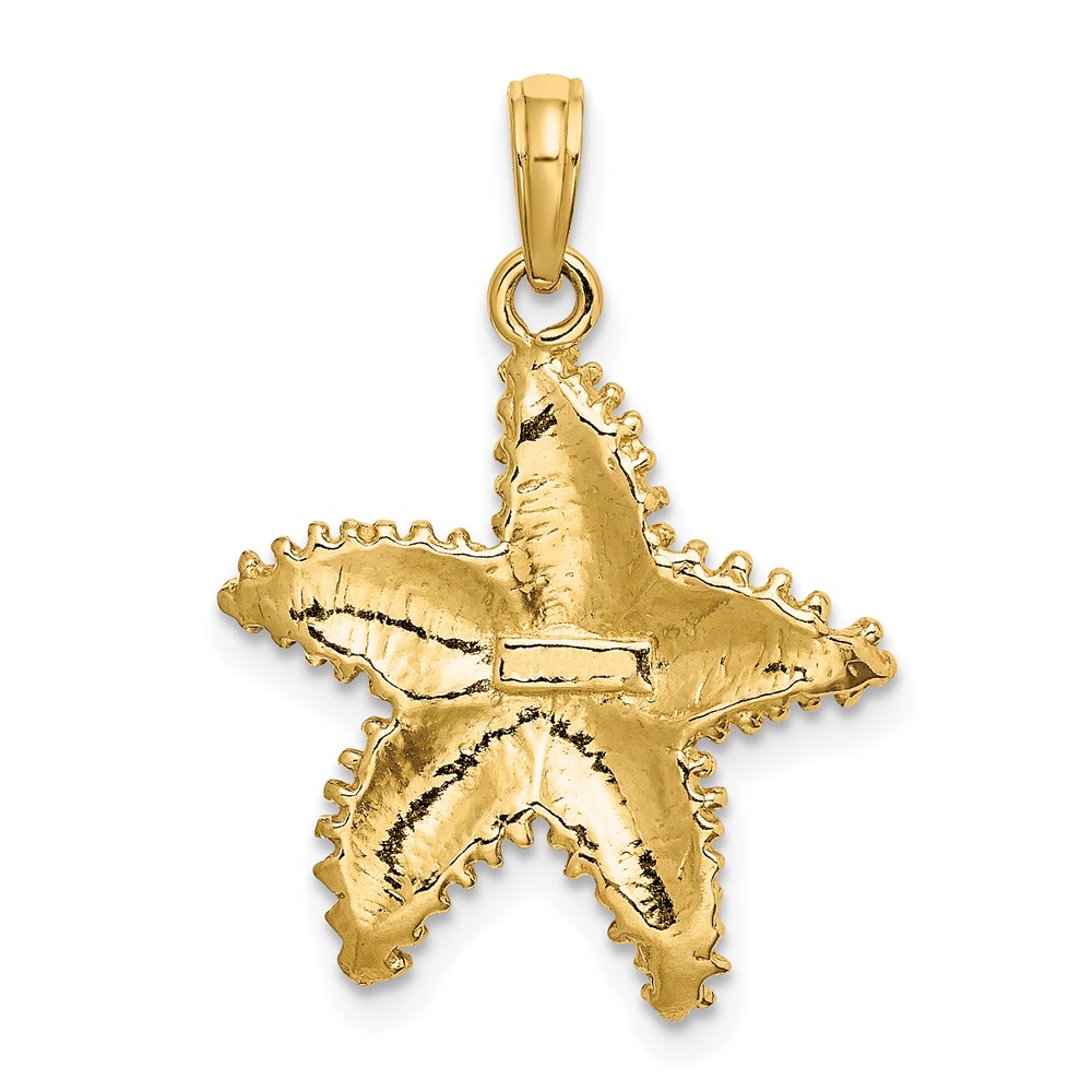 10K Starfish W/ Beaded Texture Charm (10K8070)