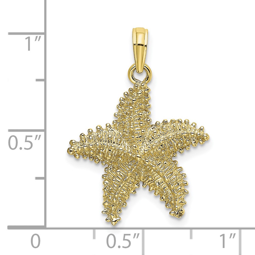 10K Starfish W/ Beaded Texture Charm (10K8070)