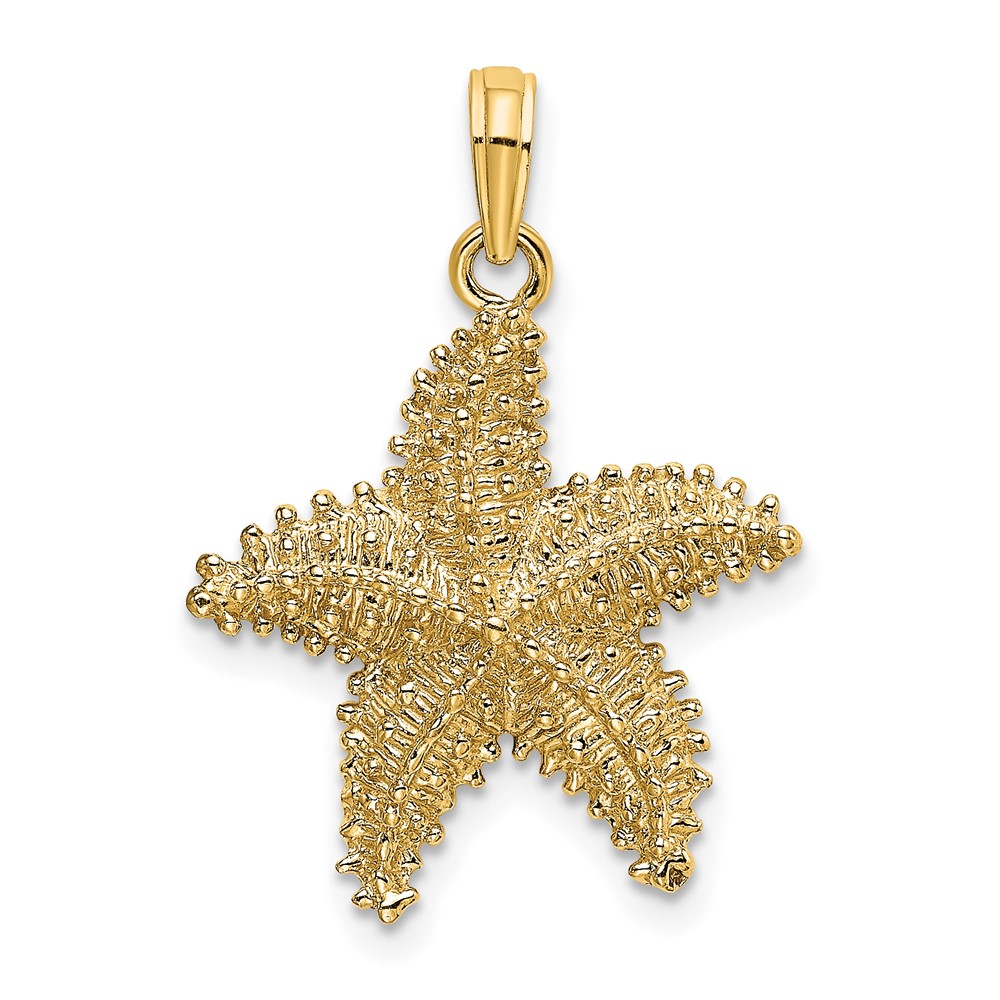 10K Starfish W/ Beaded Texture Charm (10K8070)