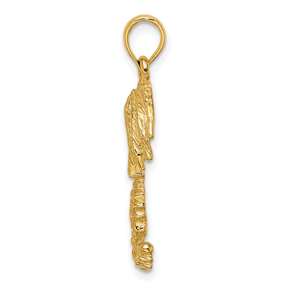 10K 2-D Textured Single Palm Tree Charm (10K8080)