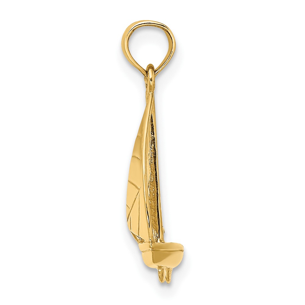 10K 3-D Polished Sailboat Charm (10K8102)