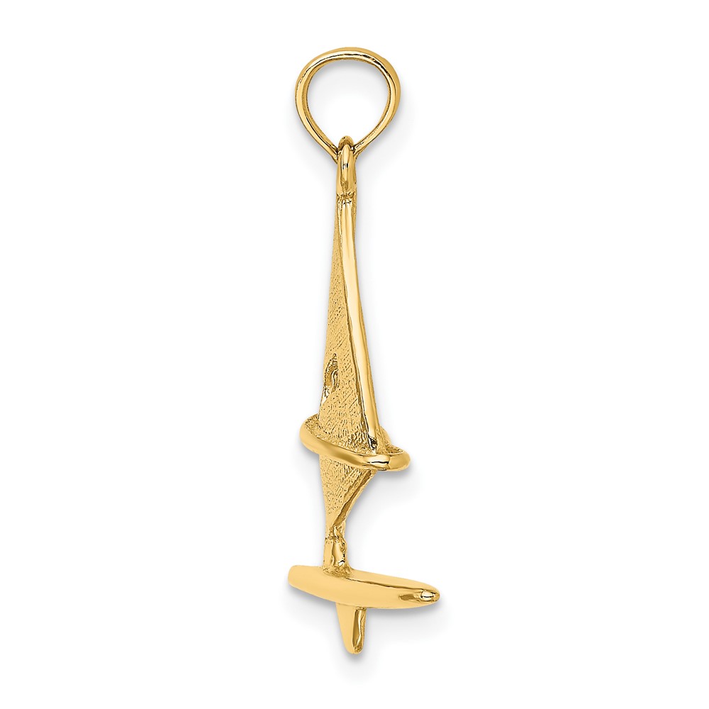 10K 3-D Textured Windsail Surfing Board Charm (10K8103)