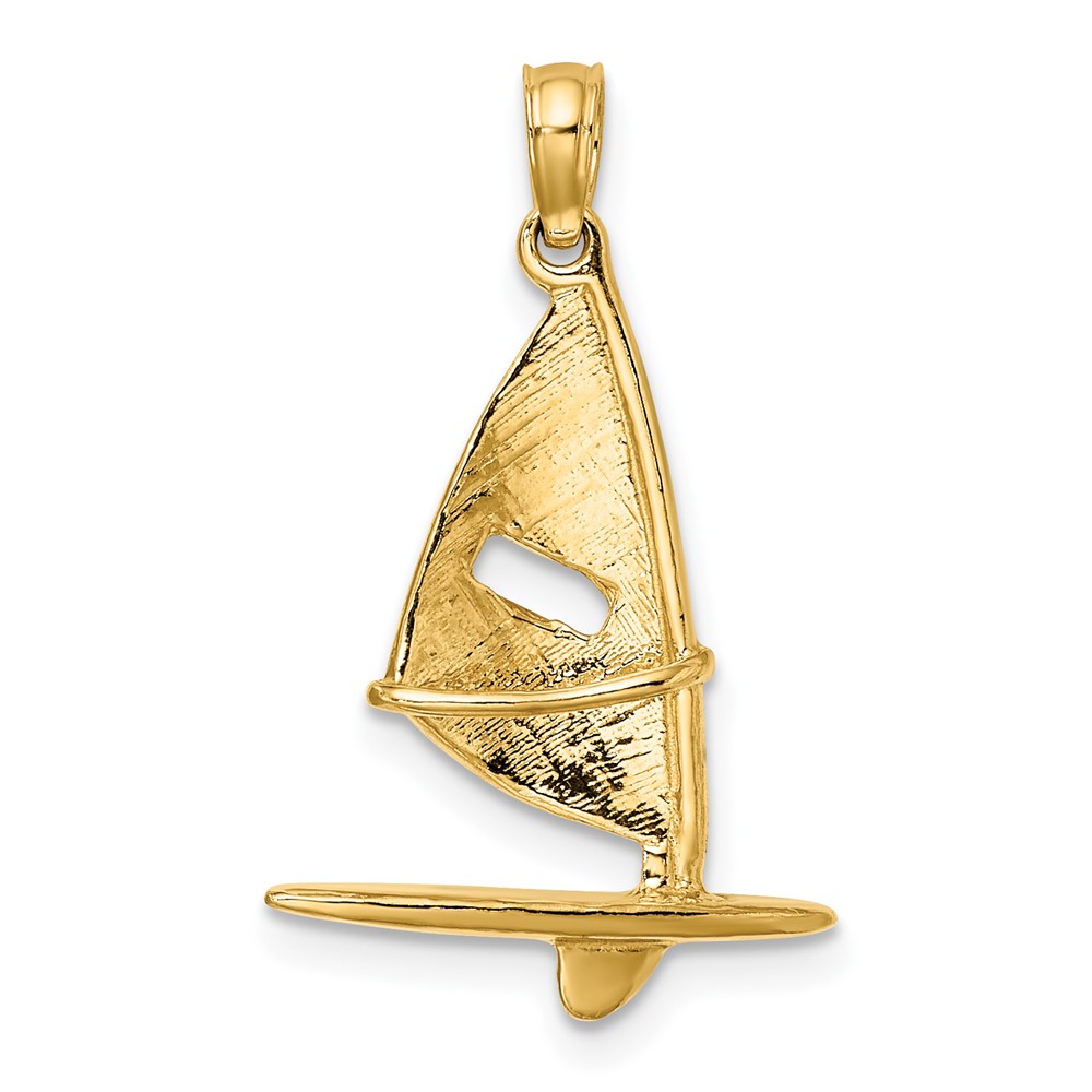 10K 3-D Textured Windsail Surfing Board Charm (10K8103)