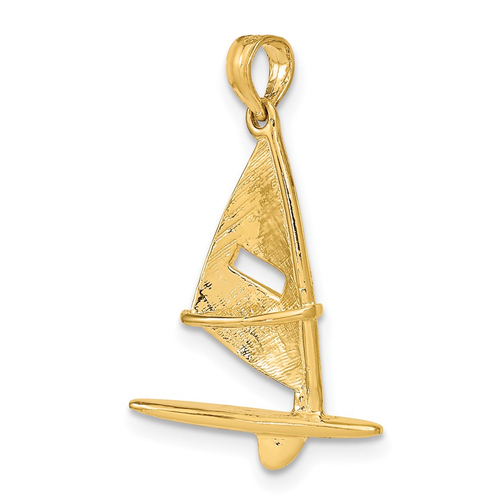 10K 3-D Textured Windsail Surfing Board Charm (10K8103)