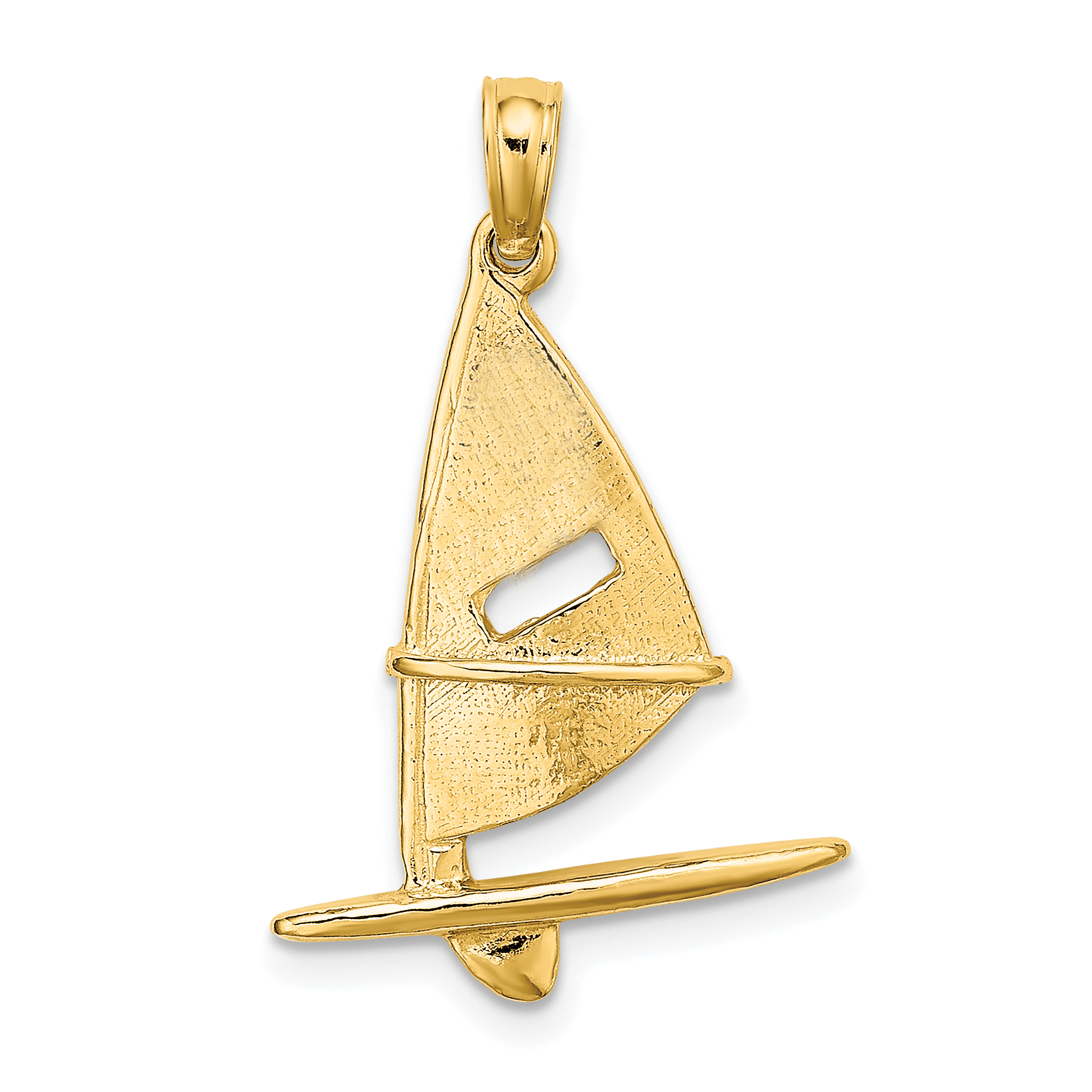 10K 3-D Textured Windsail Surfing Board Charm (10K8103)