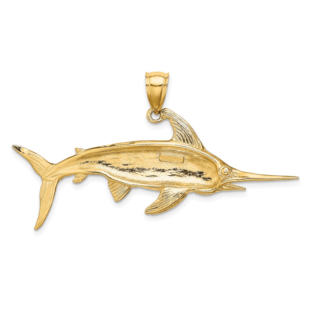 10K 2-D Polished/Satin Swordfish Charm (10K8105)