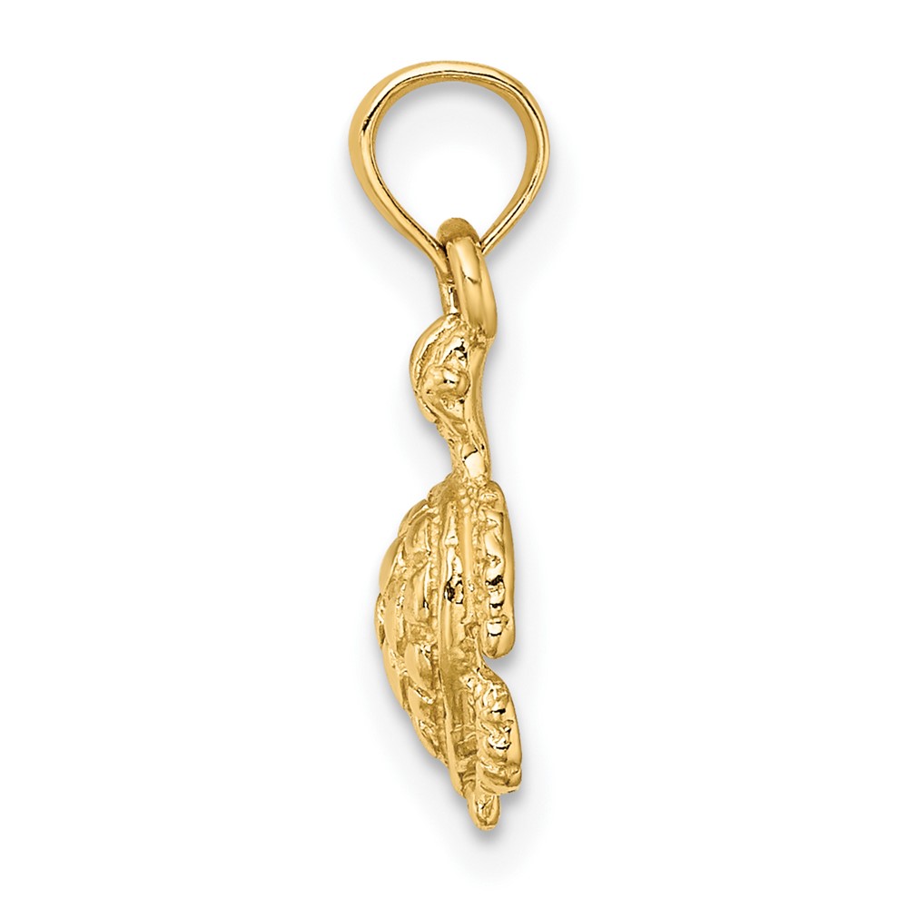 10K 2-D and Textured Sea Turtle Charm (10K8123)