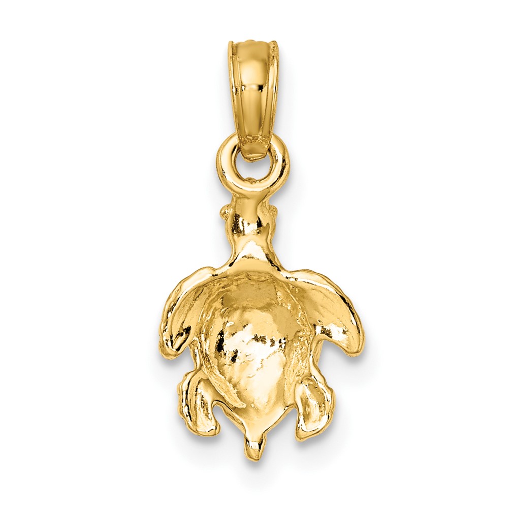 10K 2-D and Textured Sea Turtle Charm (10K8123)