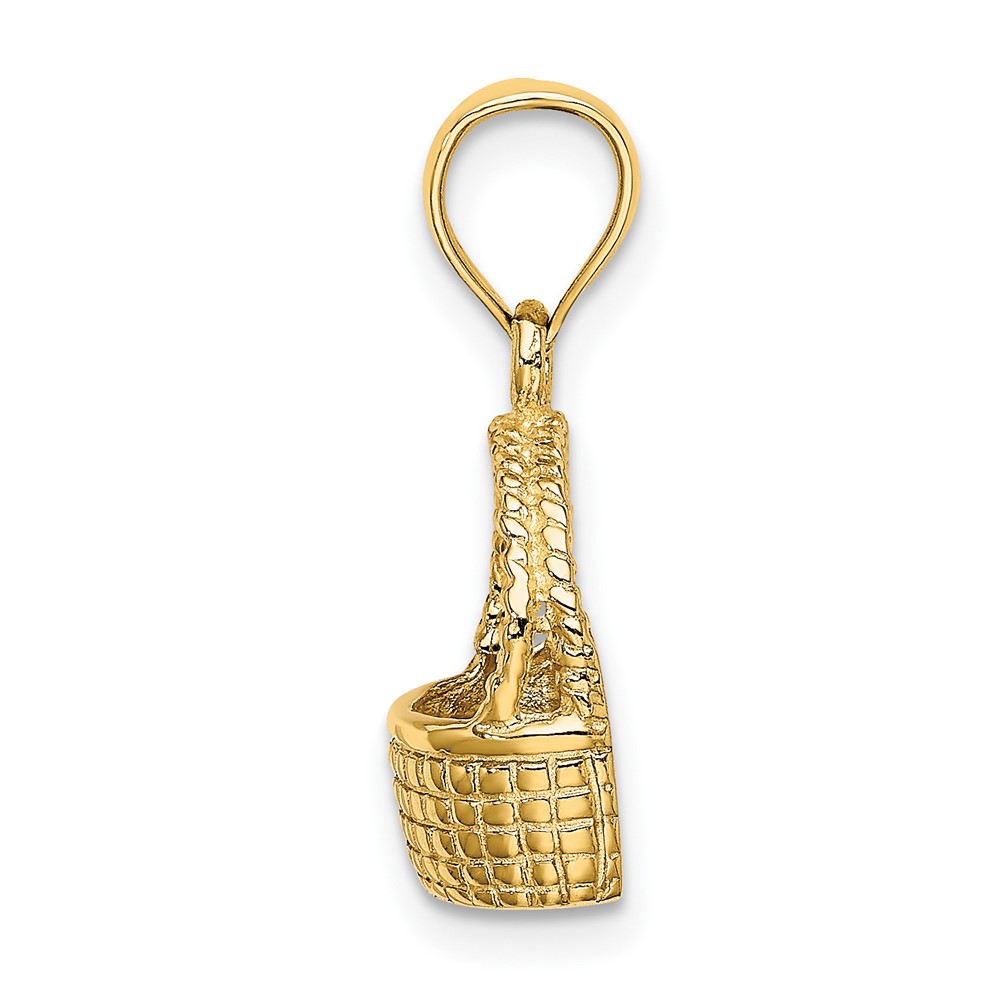 10K 2-D Flat Back Basket Charm (10K8139)