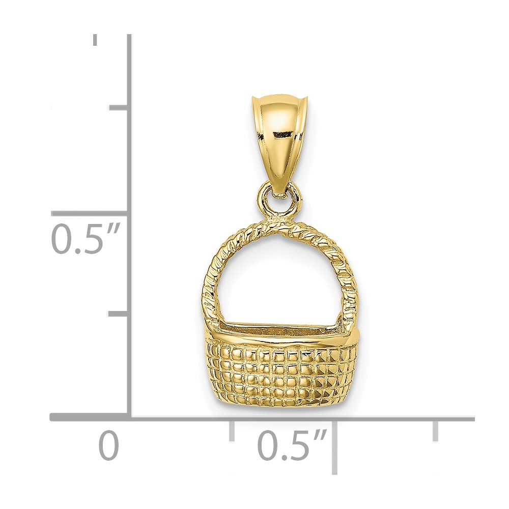10K 2-D Flat Back Basket Charm (10K8139)