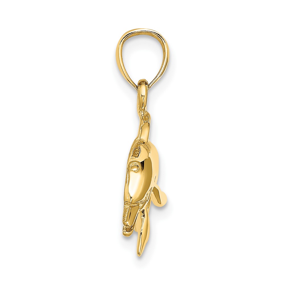 10K Textured Polished Dolphin Jumping Charm (10K8143)
