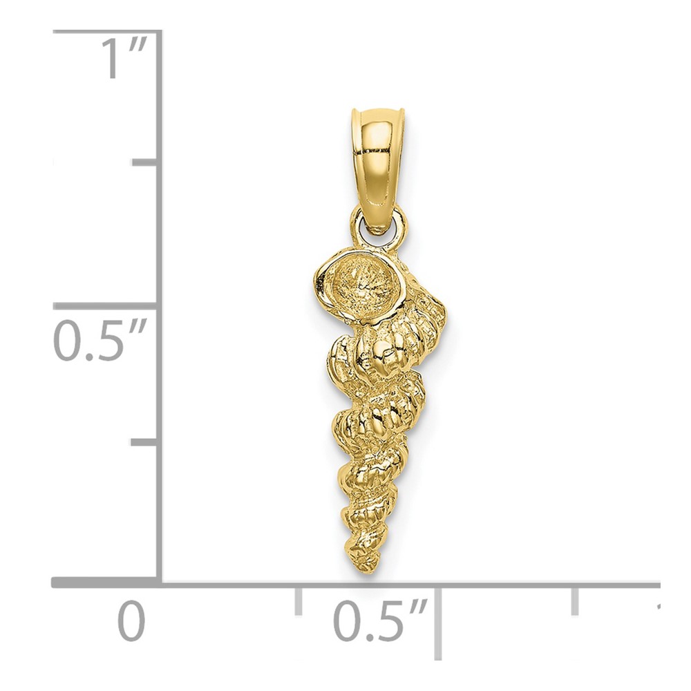 10K 3-D Mini Common Wentletrap Shell Charm (10K8144)
