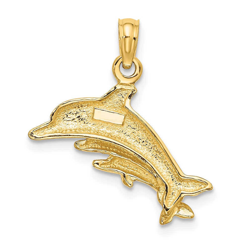 10K Dolphin w/ 2 Baby Dolphins Charm (10K8234)
