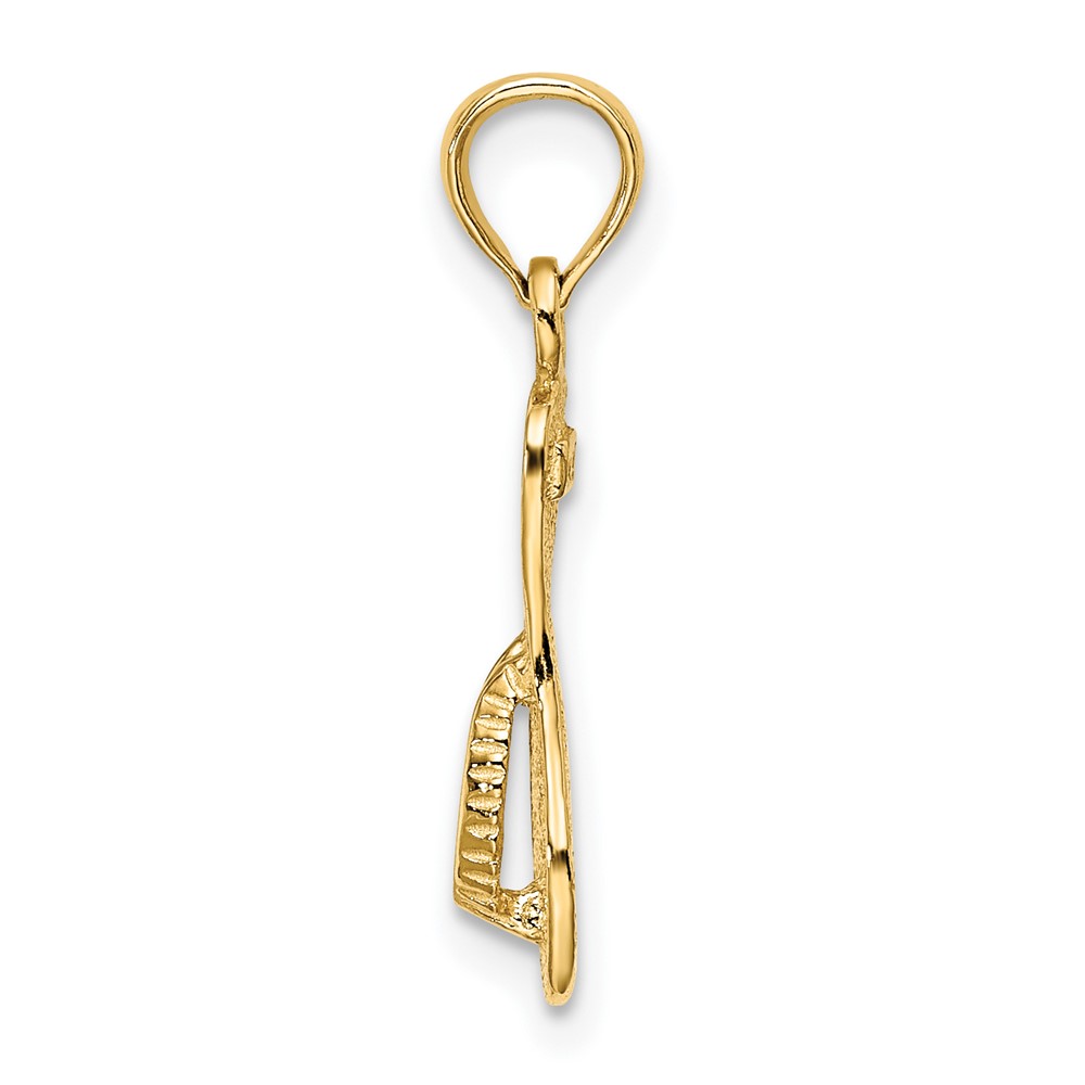 10K Textured Straps Single Flip-Flop Charm (10K8251)