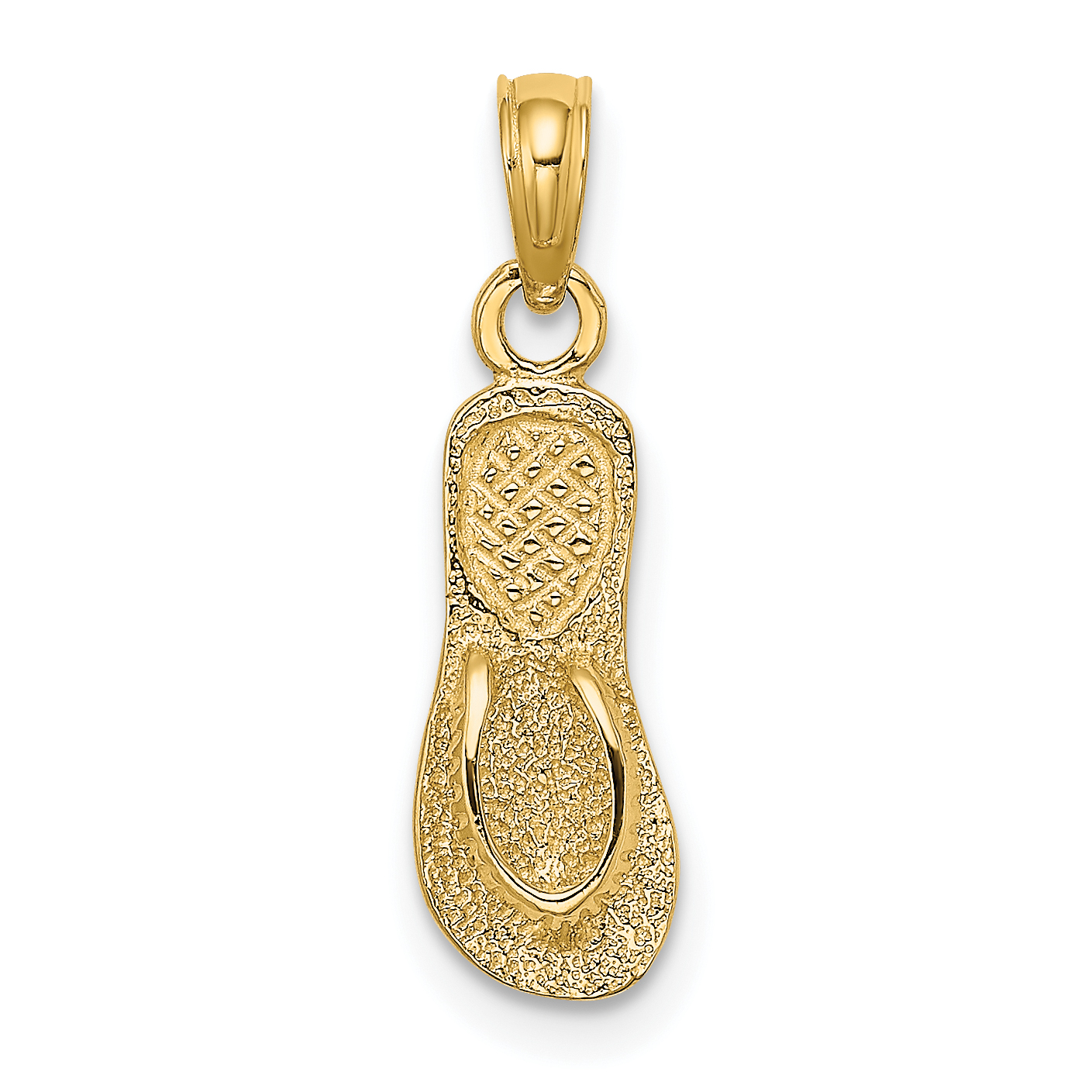 10K Textured Straps Single Flip-Flop Charm (10K8251)