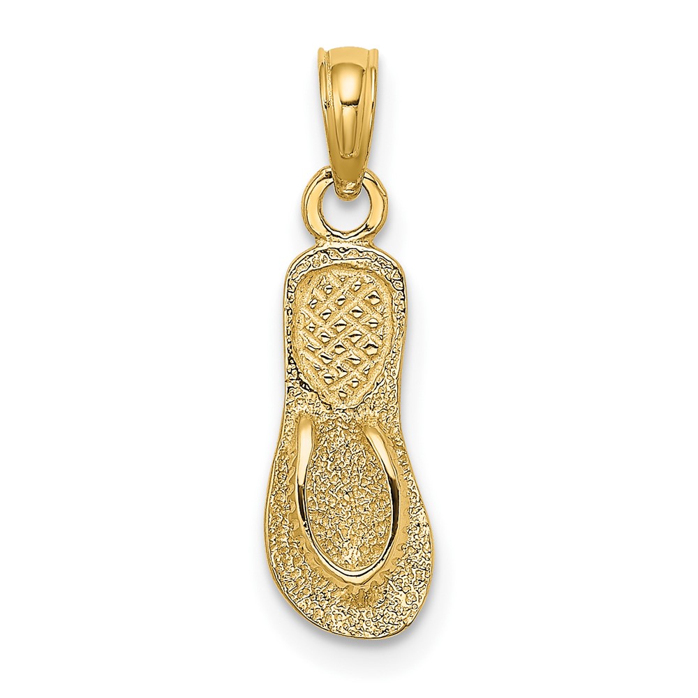 10K Textured Straps Single Flip-Flop Charm (10K8251)