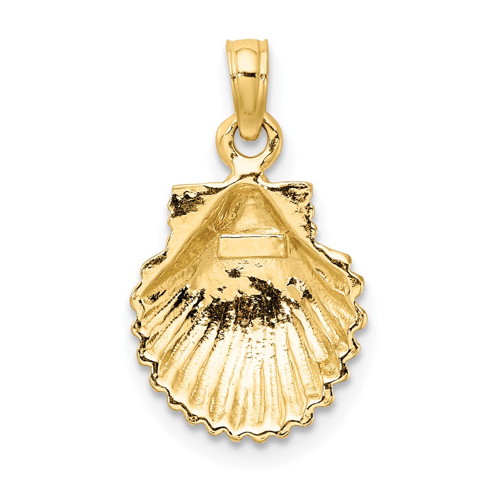 10K Polished Scallop Shell Charm (10K8253)