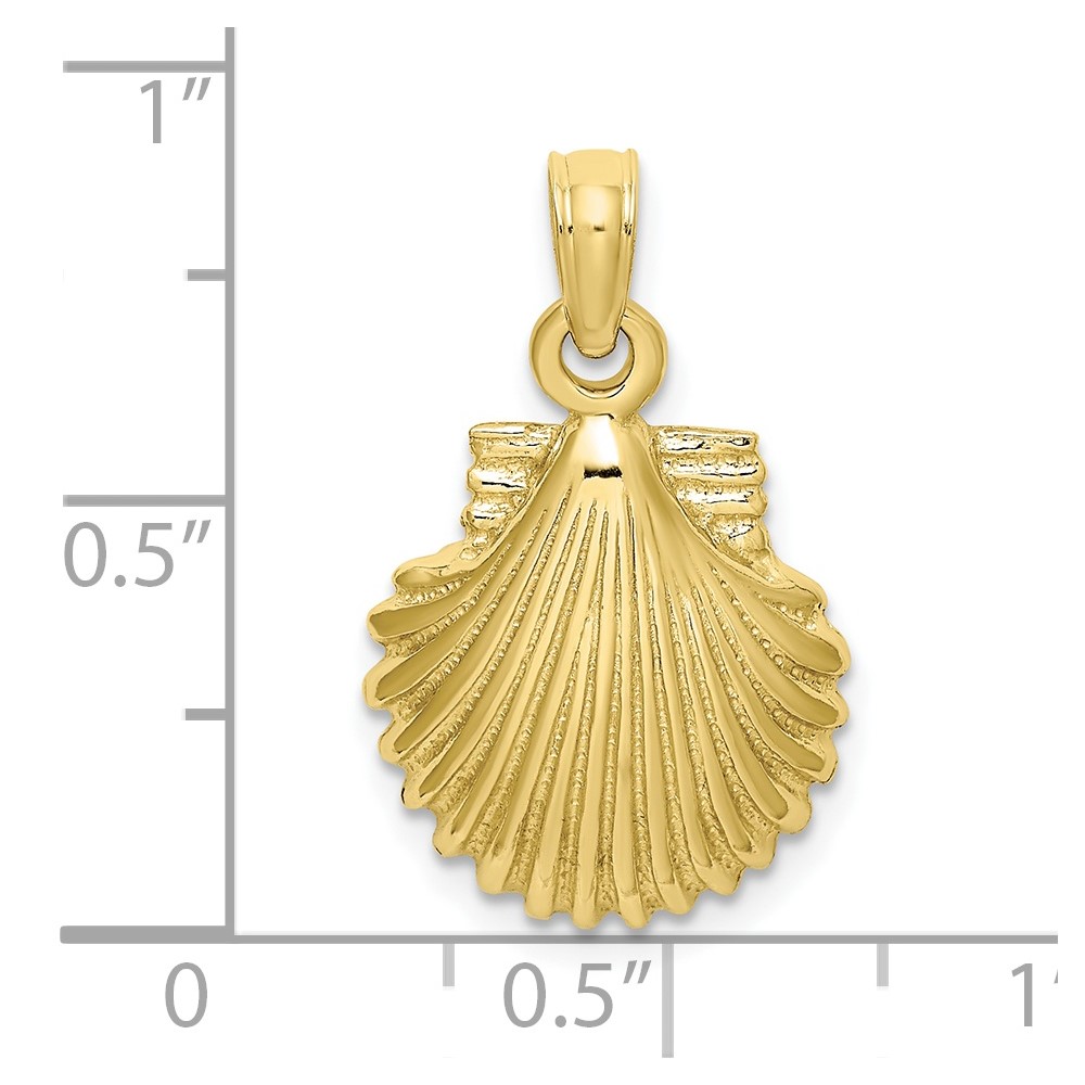 10K Polished Scallop Shell Charm (10K8253)