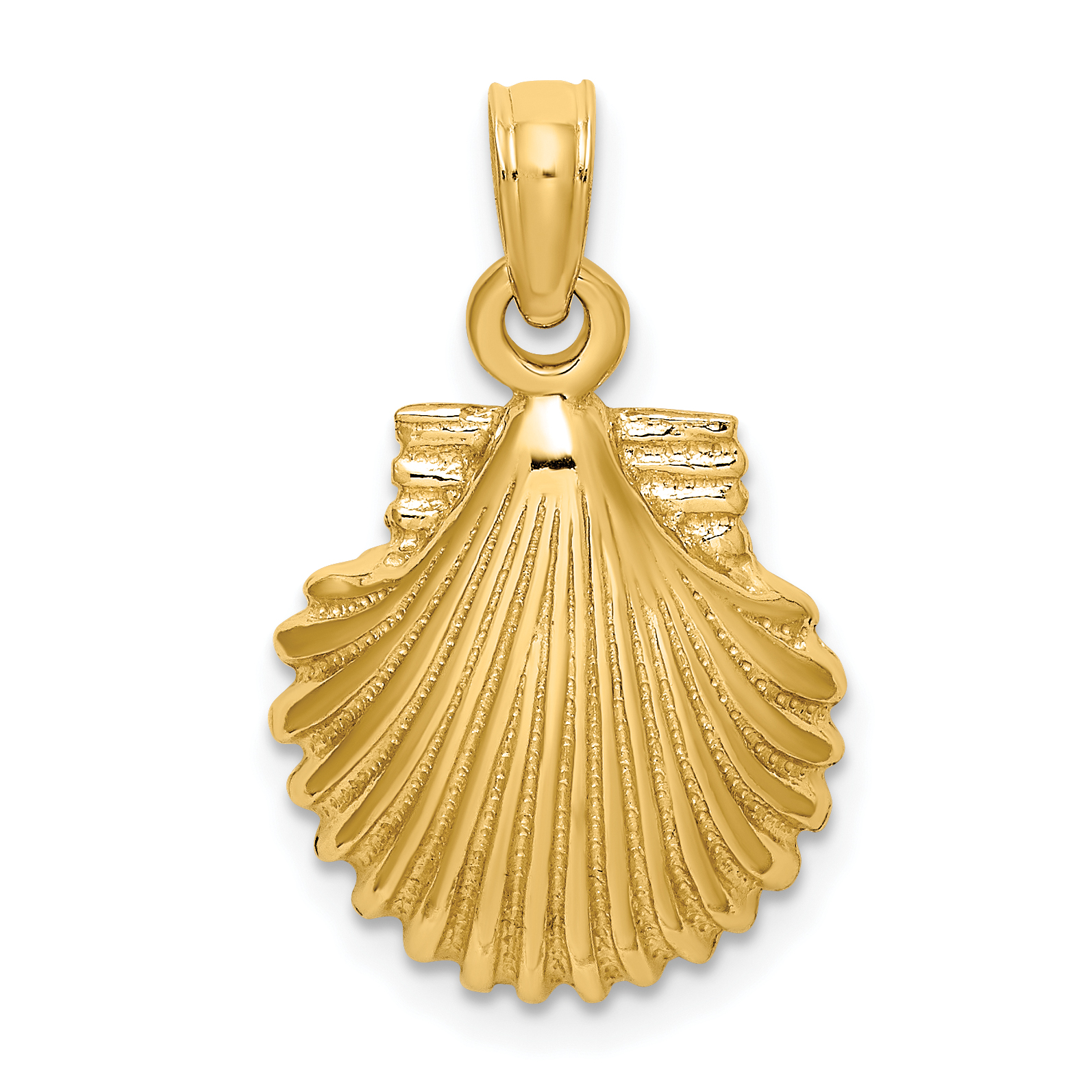 10K Polished Scallop Shell Charm (10K8253)