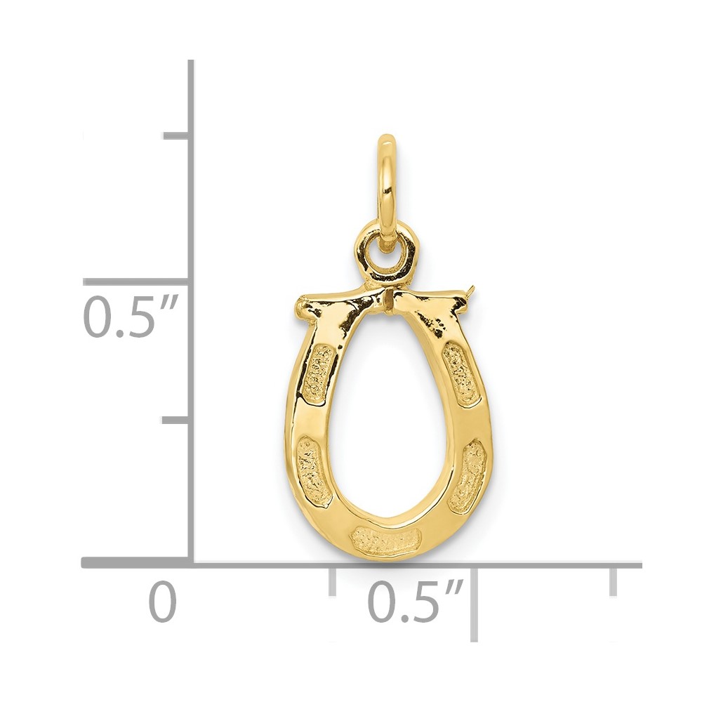 10k Solid Polished Horseshoe Charm (10K830)