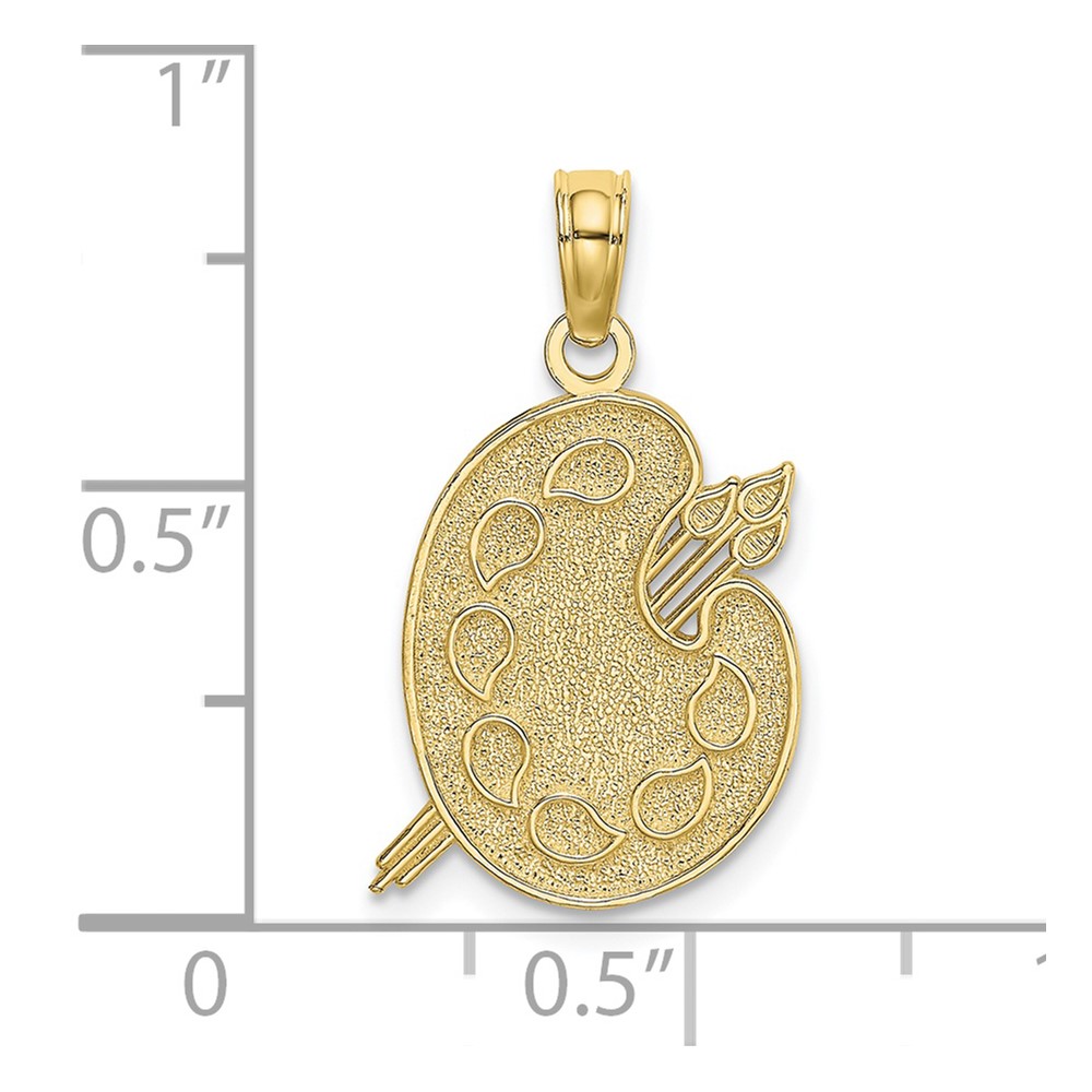 10K Engraved Textured Painters Pallet Charm (10K8320)
