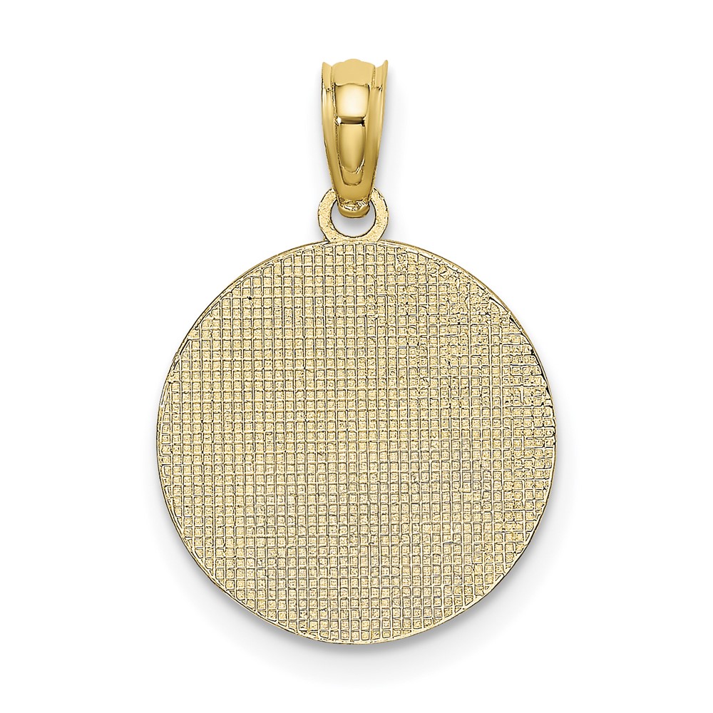 10K Textured Communion Cup on Round Disc Charm (10K8322)