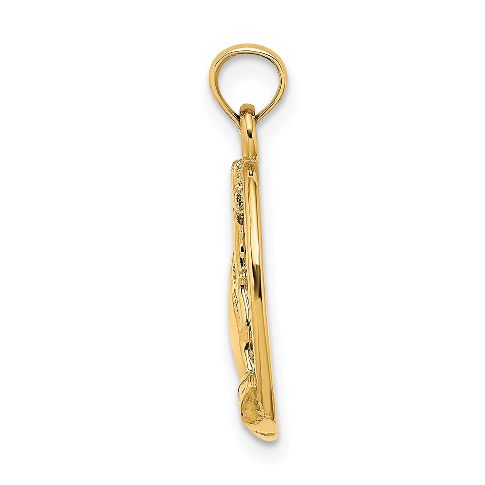10K Praying Hands and Cross In Oval Charm (10K8327)