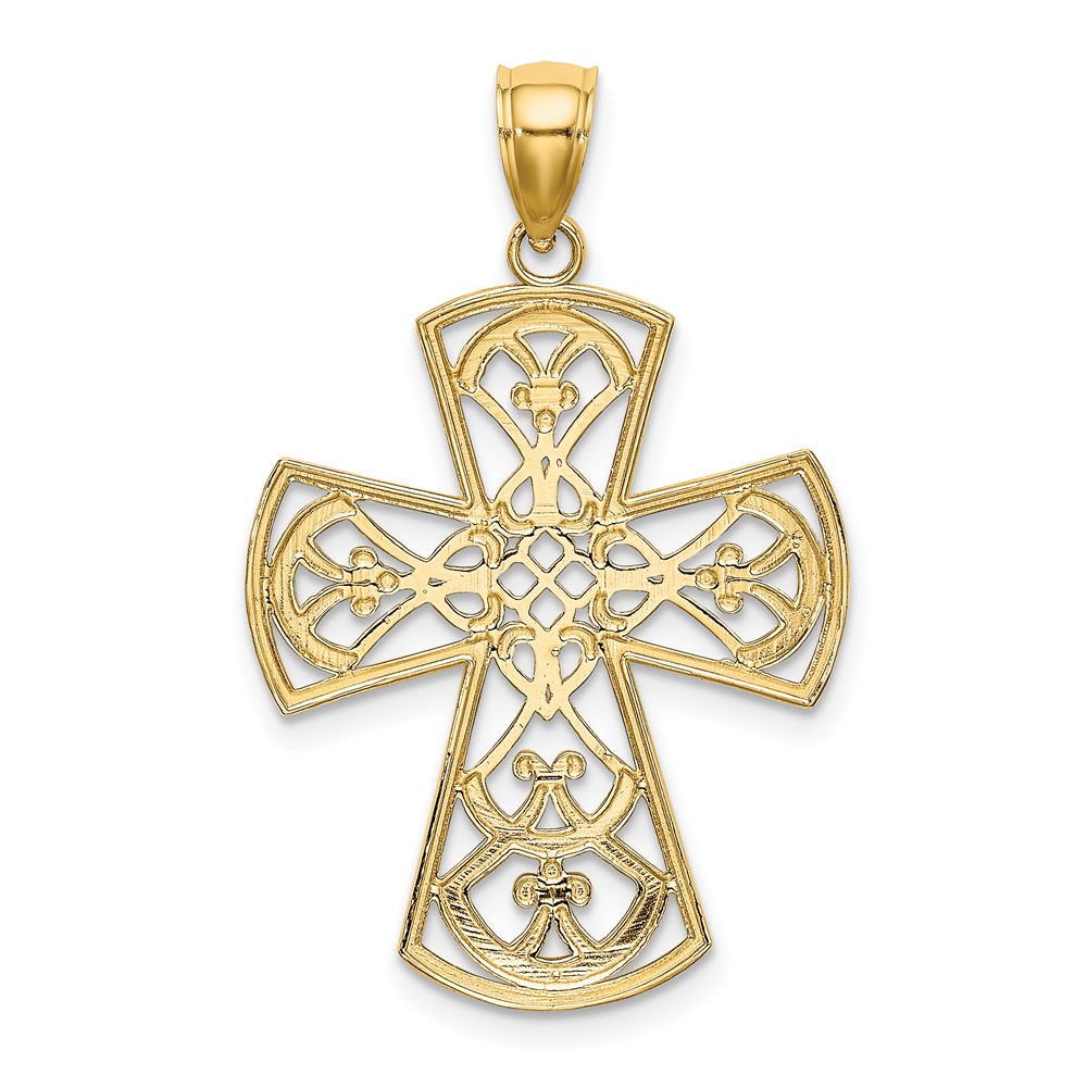 10K Filigree Cross Charm (10K8328)