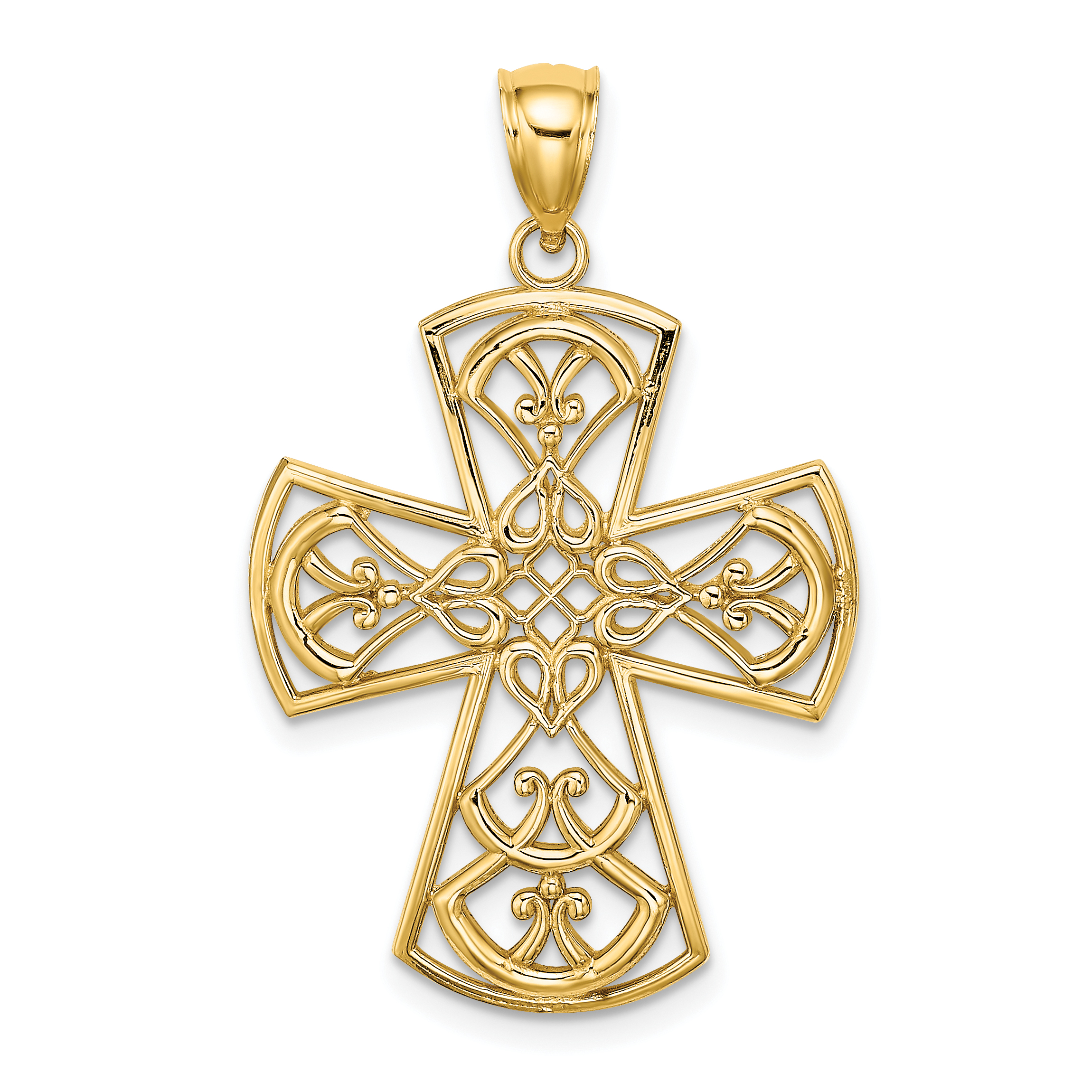 10K Filigree Cross Charm (10K8328)