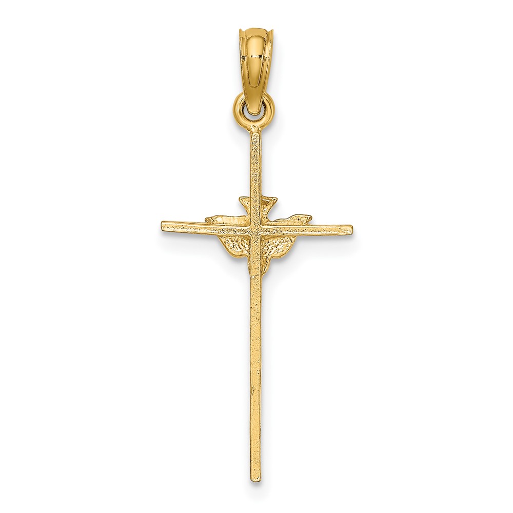 10K Dove On Stick Cross Charm (10K8330)