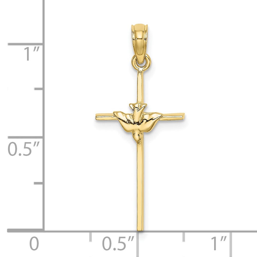 10K Dove On Stick Cross Charm (10K8330)