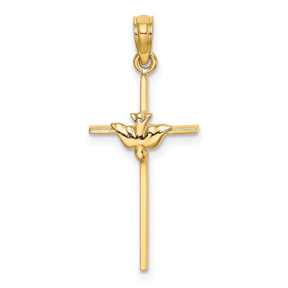 10K Dove On Stick Cross Charm (10K8330)