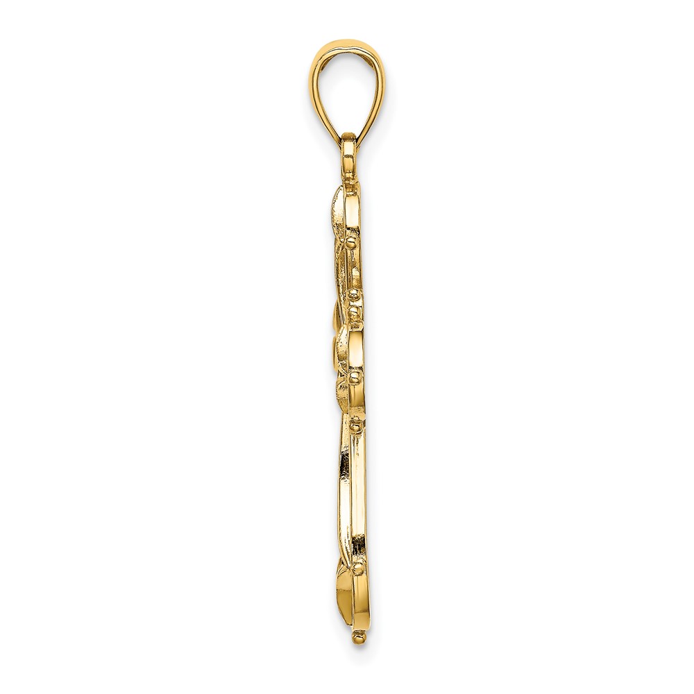 10K Cut-Out Shapes Fancy Cross Charm (10K8332)