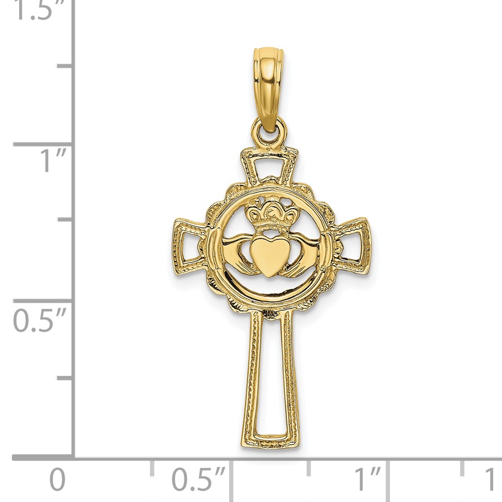 10K Claddagh Cross Charm (10K8335)