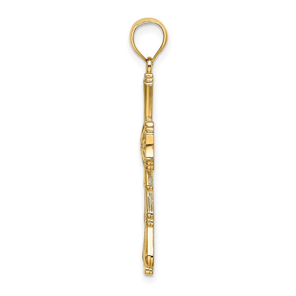 10K Cut-Out w/ Teardrop Sides Cross Charm (10K8341)