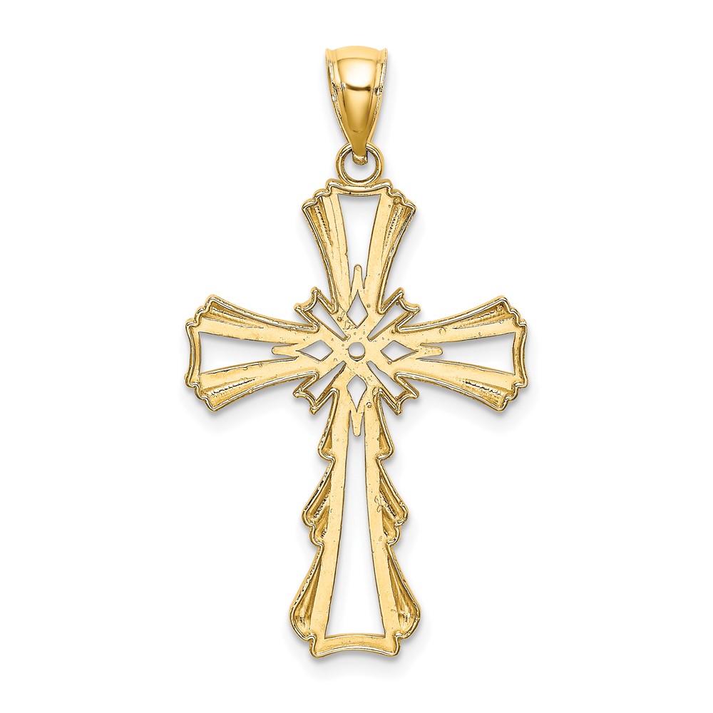 10K Cut-Out w/ Teardrop Sides Cross Charm (10K8341)