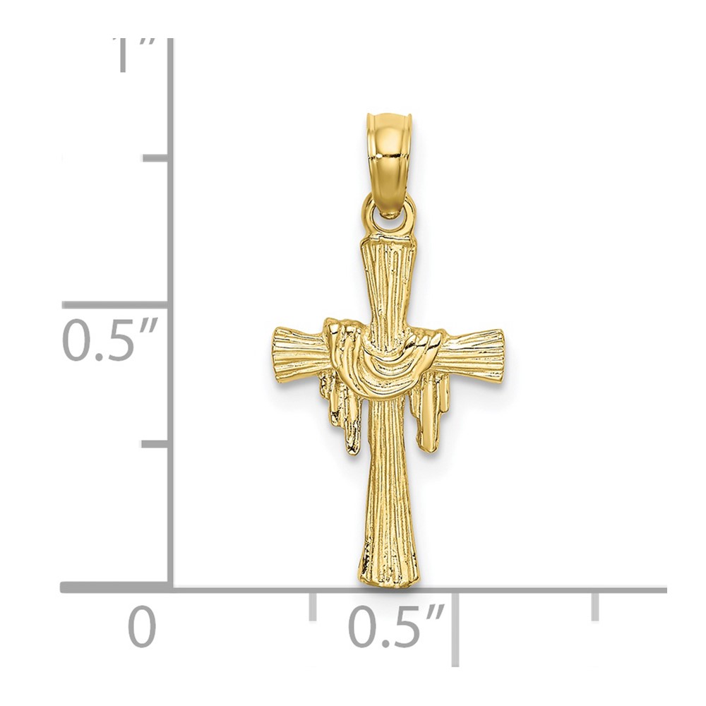 10K Cross w/ Drape Charm (10K8344)