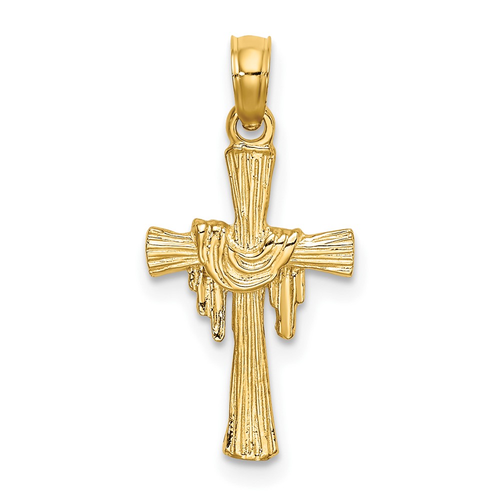 10K Cross w/ Drape Charm (10K8344)