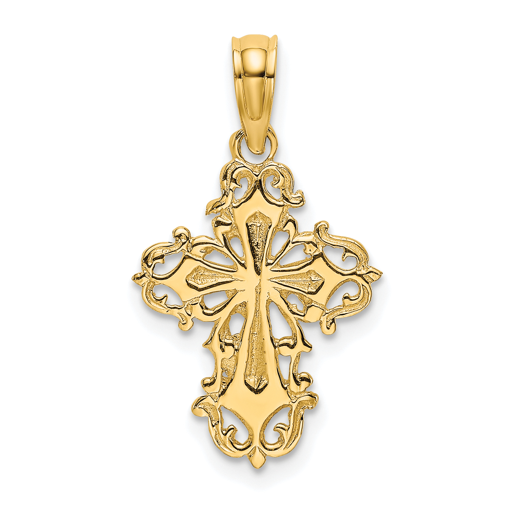 10K Cut-Out Delicate Cross Charm (10K8352)