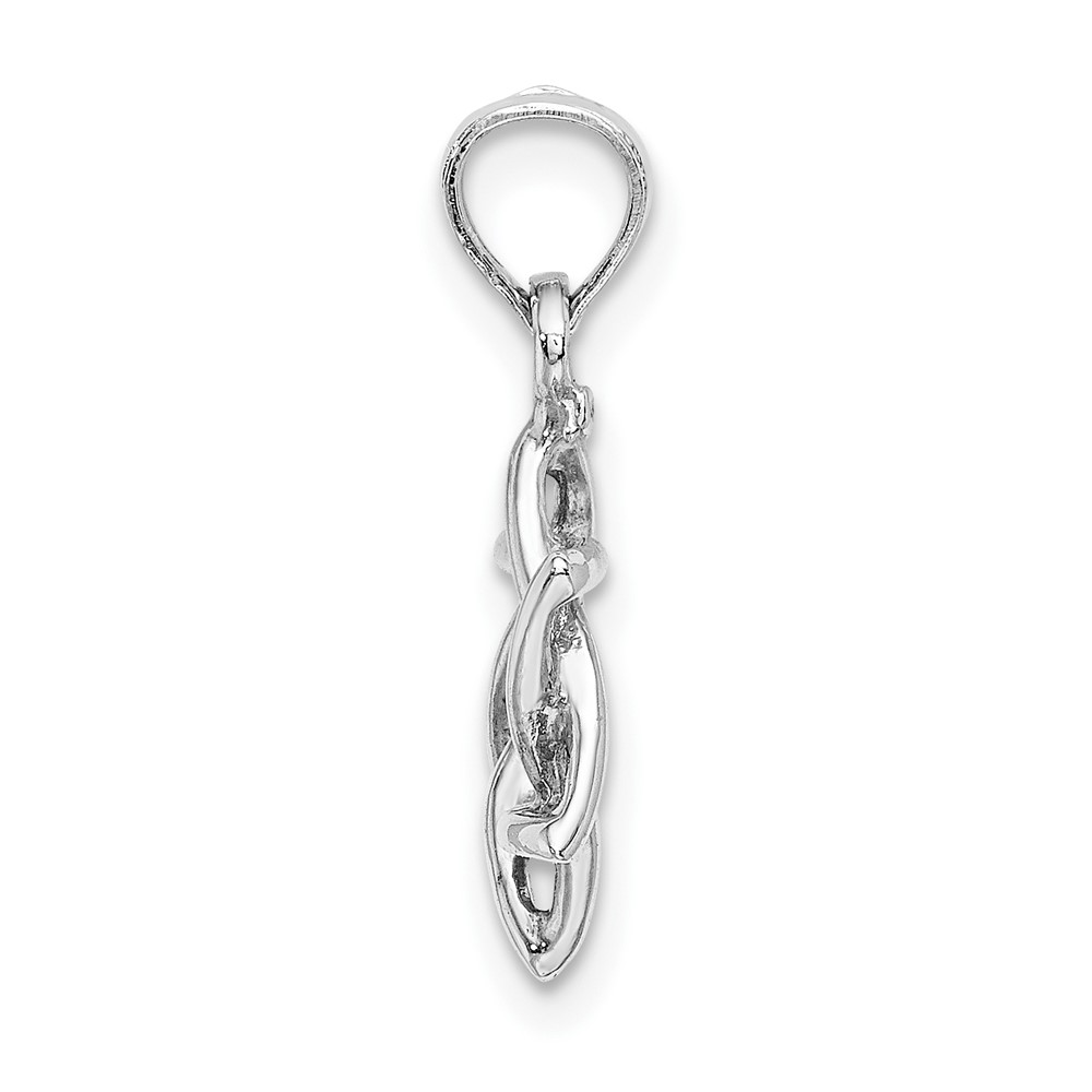 10K White Gold 3-D Polished Star Of David Charm (10K8356W)
