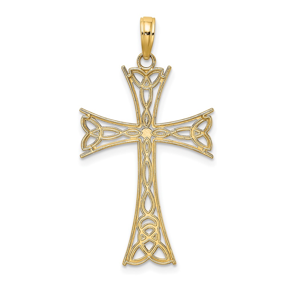 10K Polished Celtic Knot Cross Charm (10K8360)