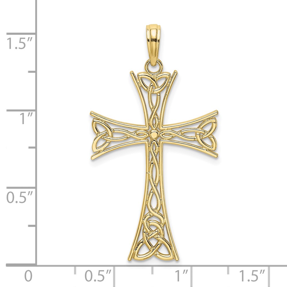 10K Polished Celtic Knot Cross Charm (10K8360)