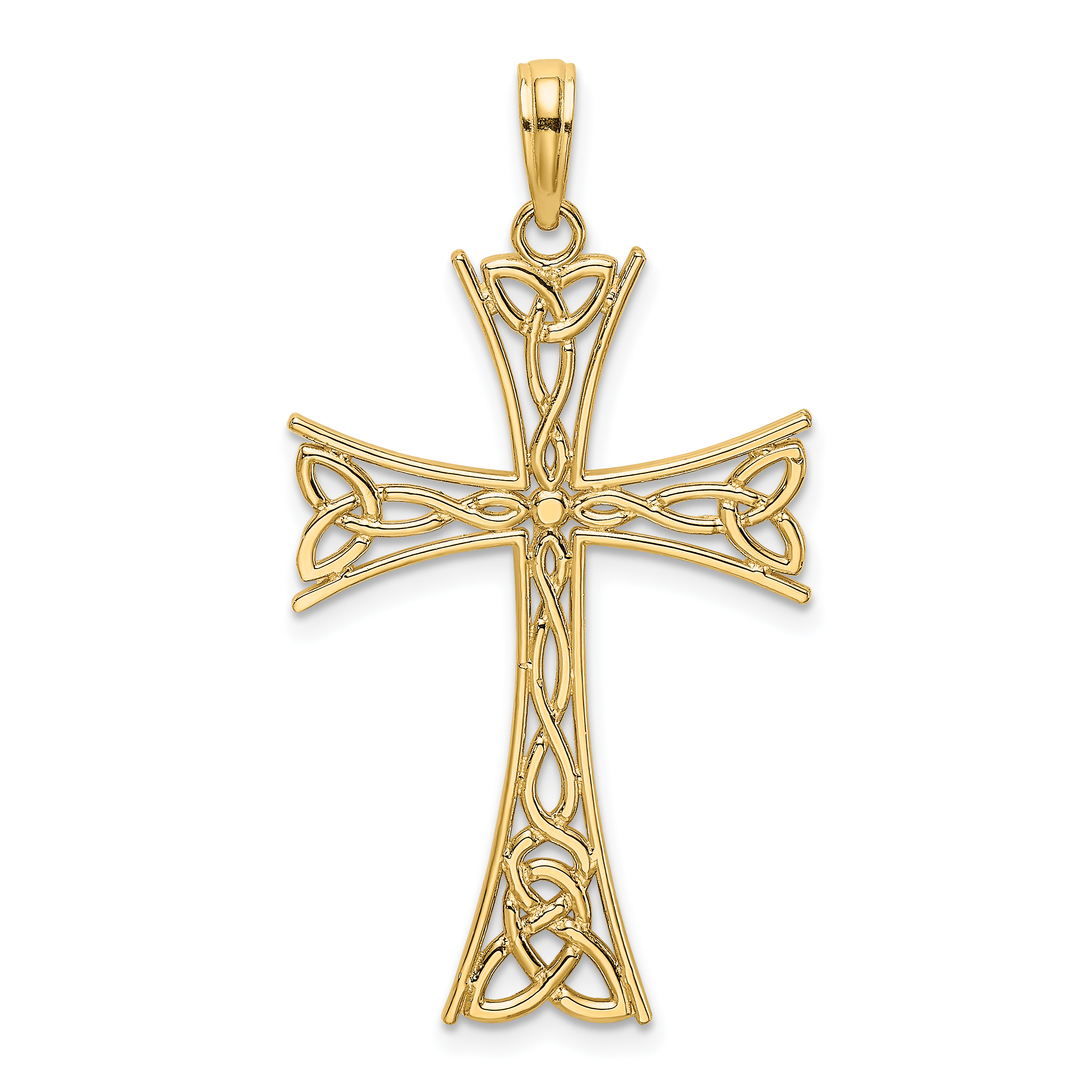 10K Polished Celtic Knot Cross Charm (10K8360)