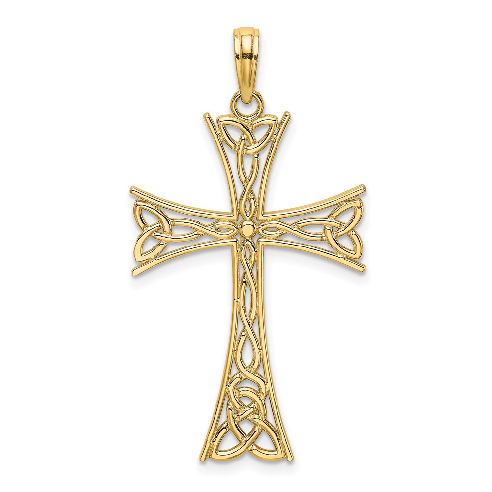 10K Polished Celtic Knot Cross Charm (10K8360)