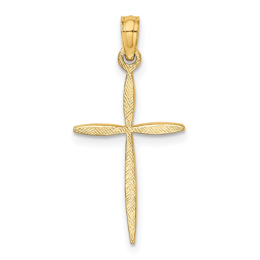 10K D/C with Tapered Ends Cross Charm (10K8363)