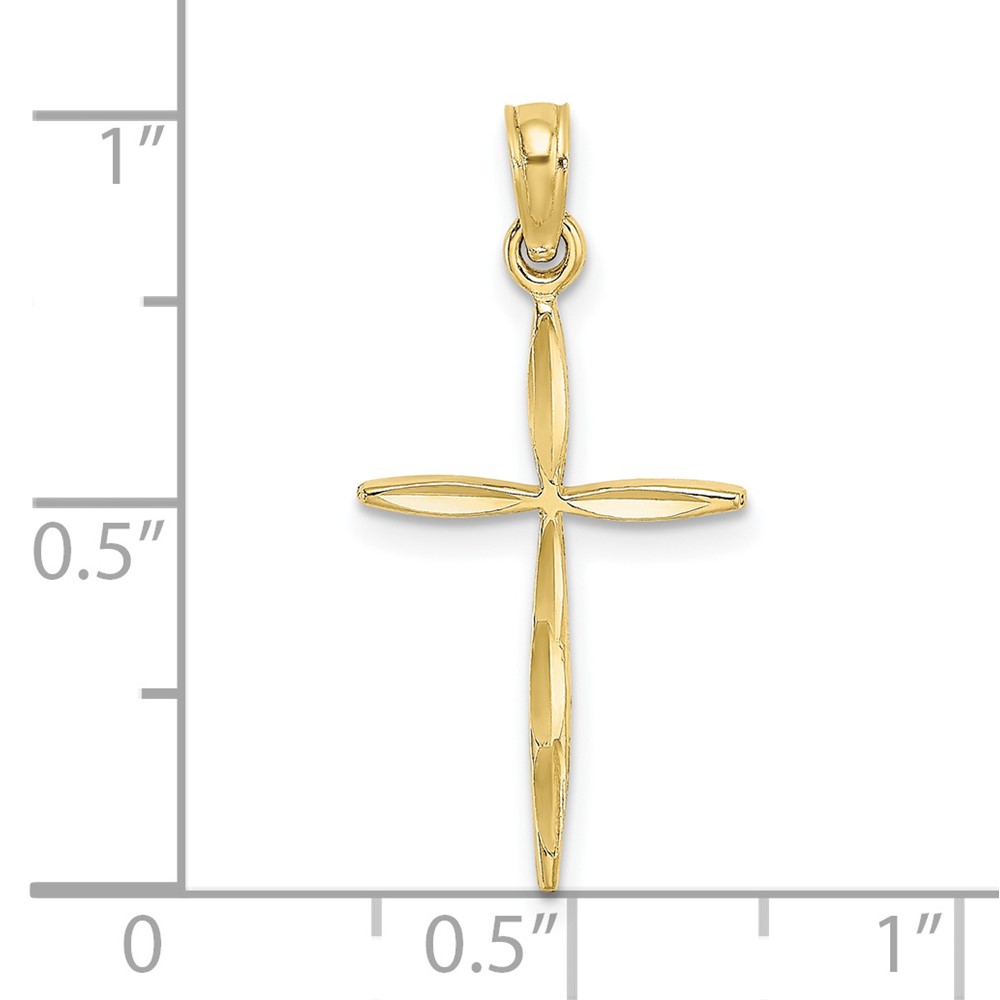 10K D/C with Tapered Ends Cross Charm (10K8363)