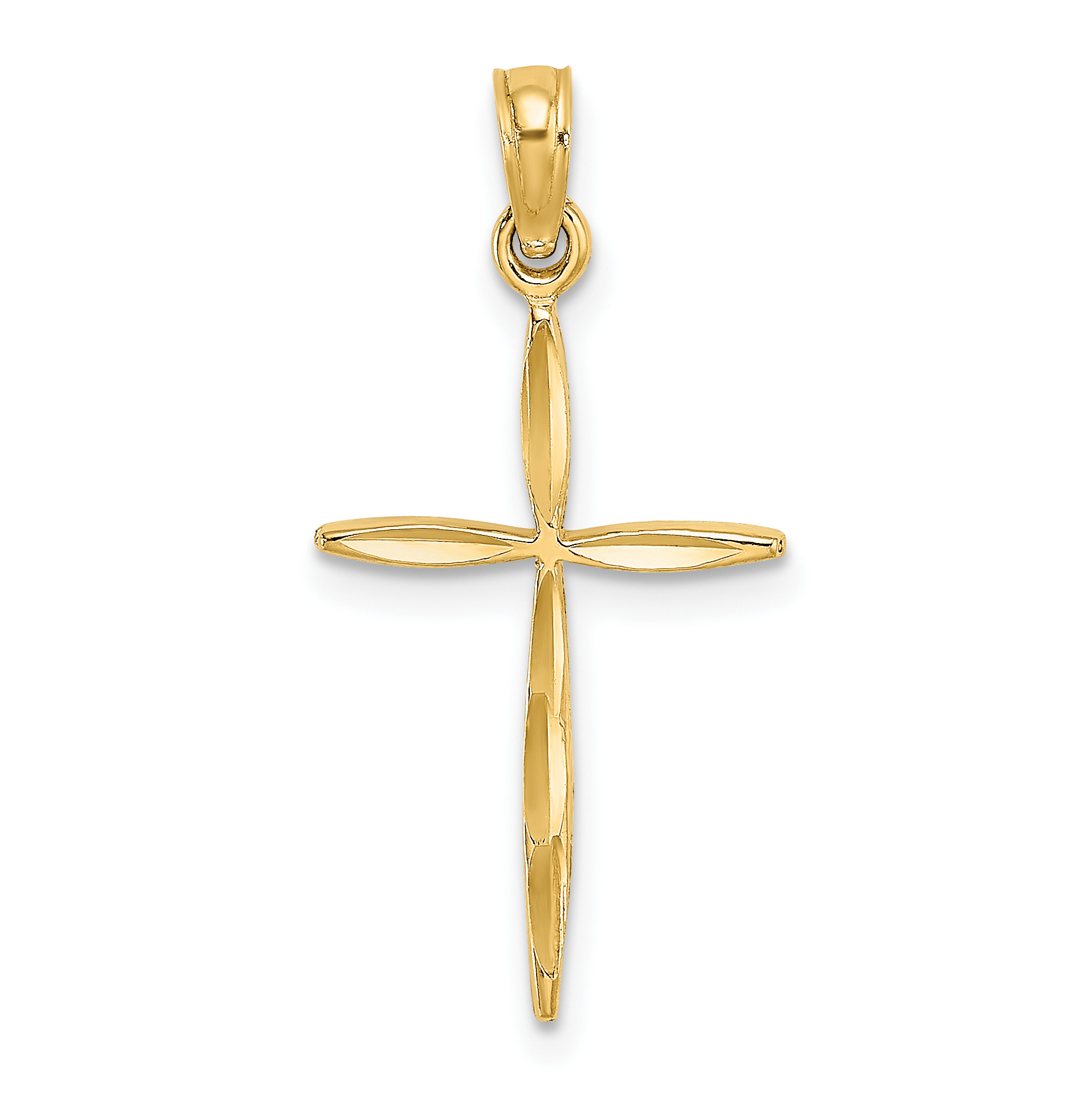 10K D/C with Tapered Ends Cross Charm (10K8363)