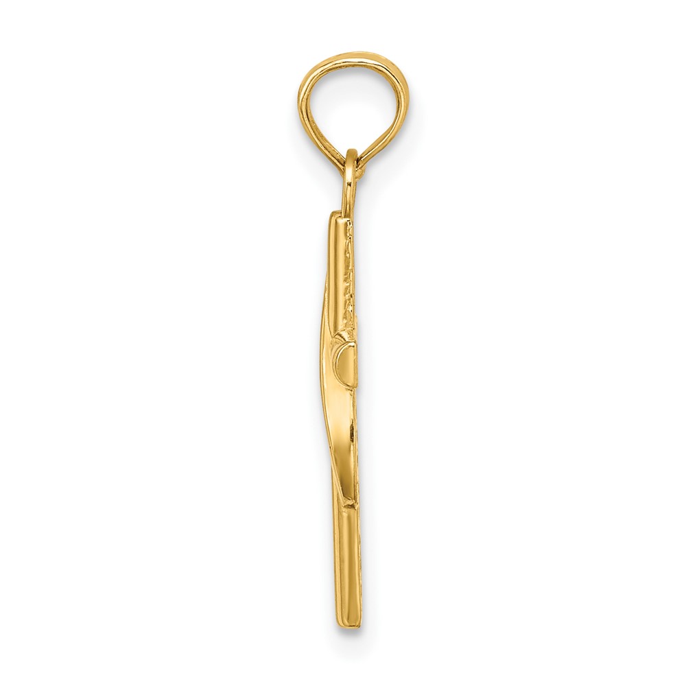 10K Polished W/ Banner Cross Charm (10K8371)