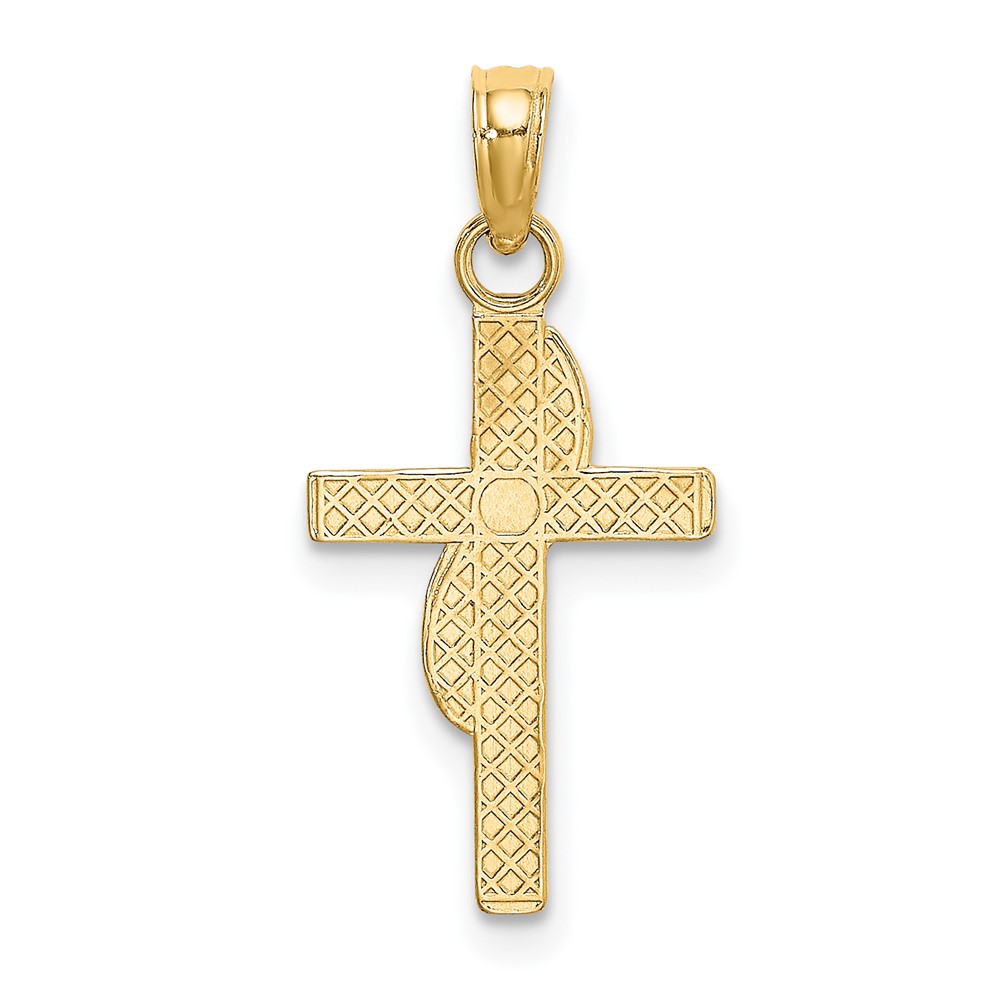 10K Polished W/ Banner Cross Charm (10K8371)